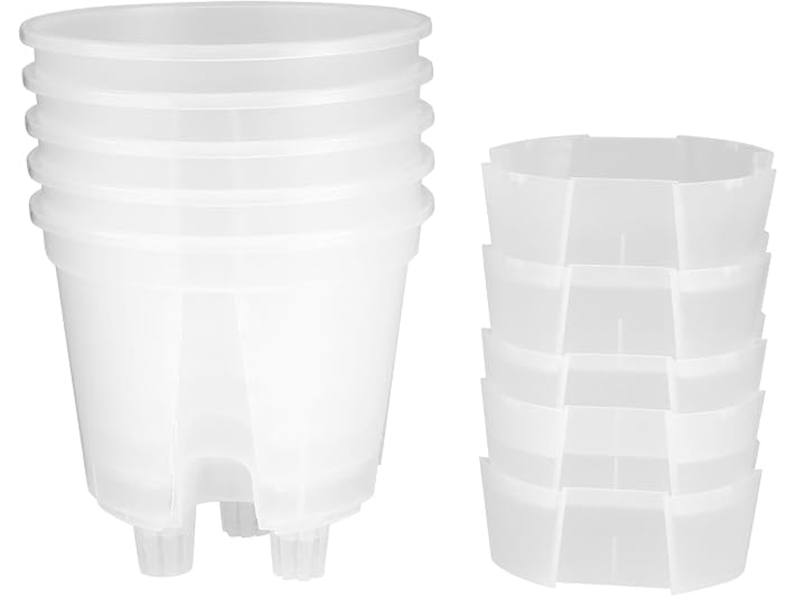 Conjunto De 5 Frascos De Flor De Spray Automático Transparente Com Recipiente Profundo