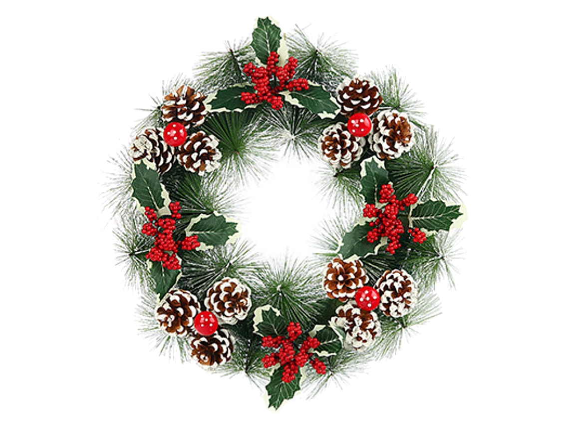 Guirlanda de Natal com Pinhas, Bolas Vermelhas e Tamanho Grande LAXISCREED