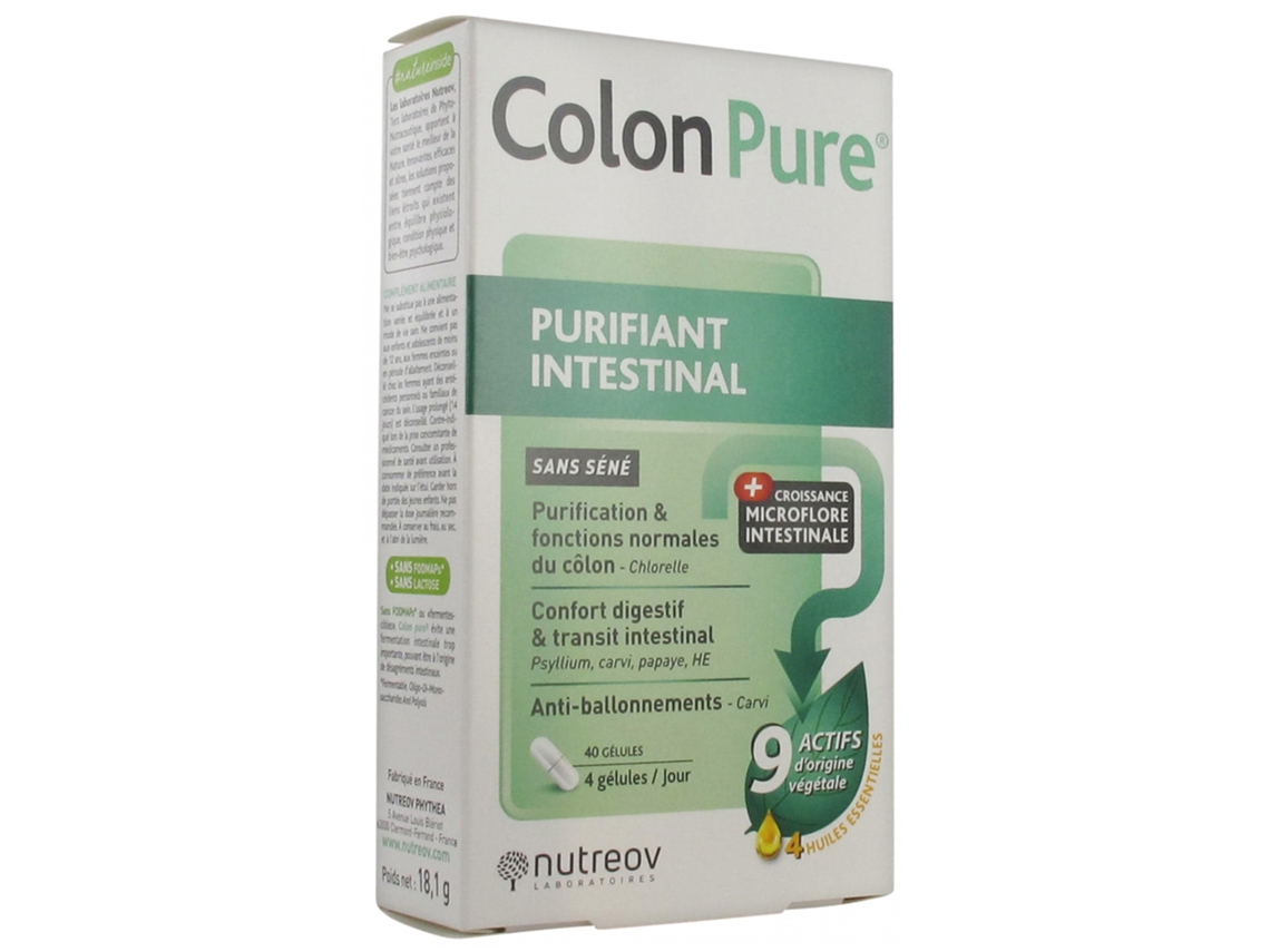 Colon Pure Purificante Intestinal 40 Cápsulas NUTREOV