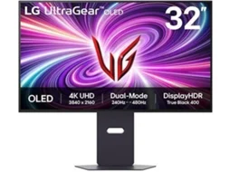 Monitor Gaming LG UltraGear 32GS95UV-B (32" - Dual Mode - 4K Ultra HD - OLED - 480 Hz - 0.03 ms - NVIDIA G-SYNC)