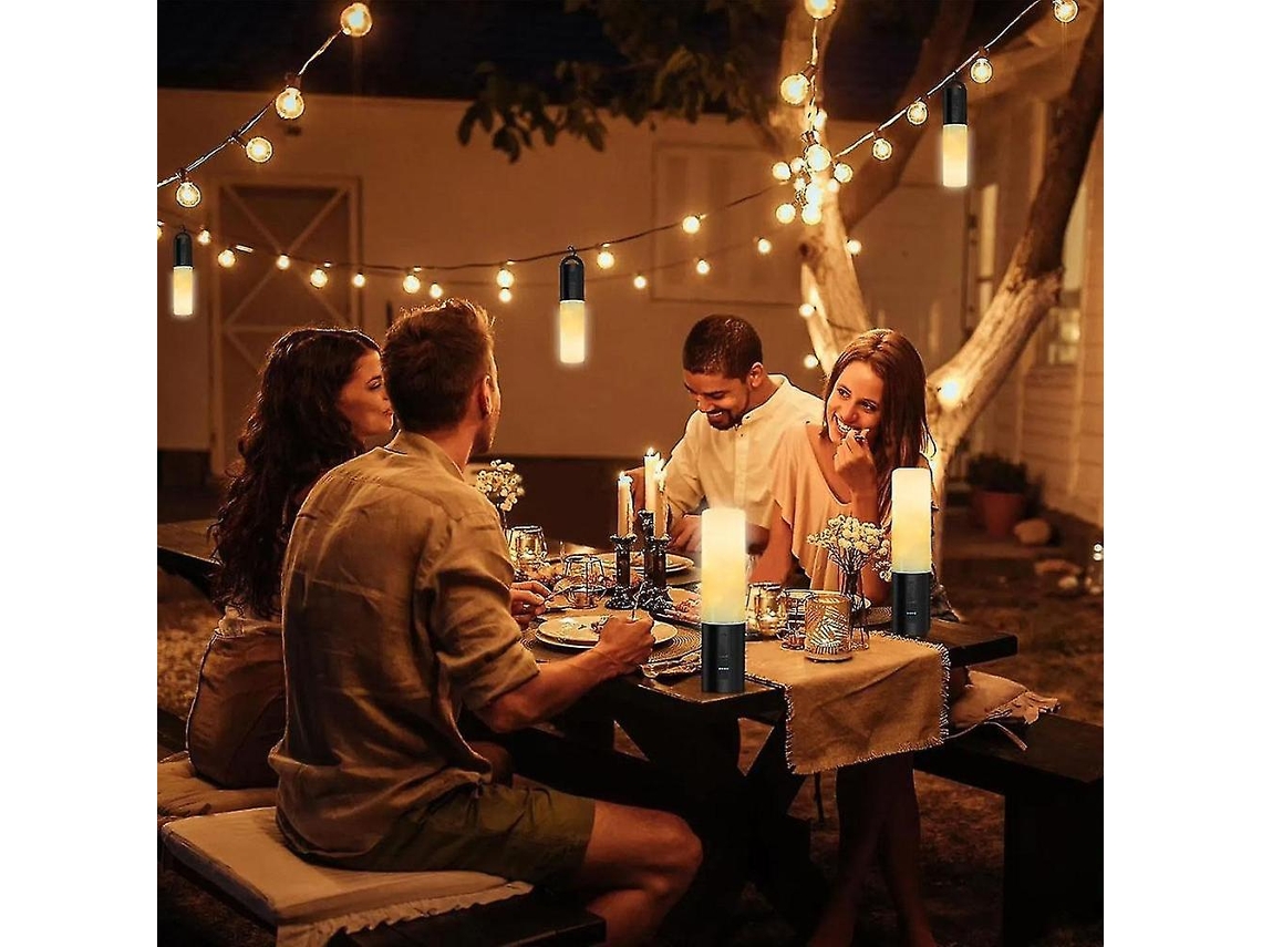 Lanterna De Acampamento Com Luzes De Corda , Carregador Recarregável De 4000 Mah, À Prova Dágua Ip44 Olysi Shop (10 M)