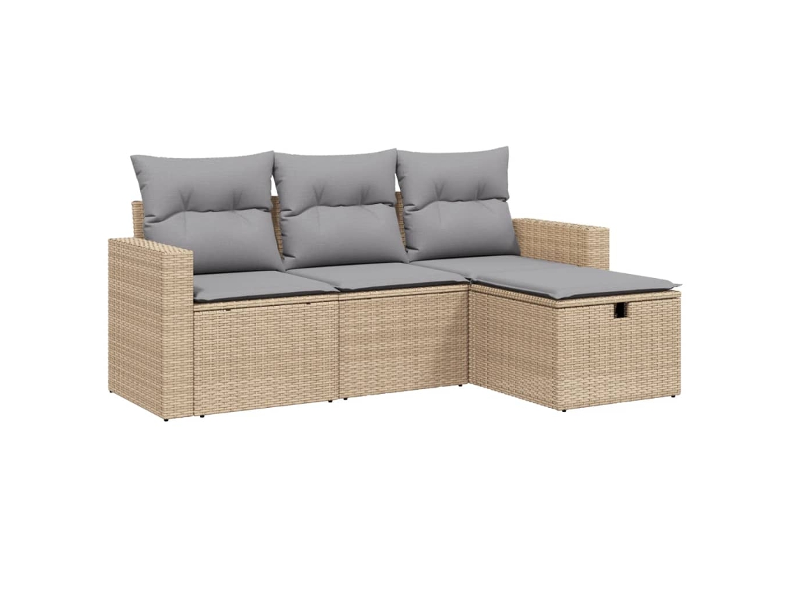 Garden Sofa Set, Garden Sofa Sets Vidaxl Bege Rattan / Vime (n/a)
