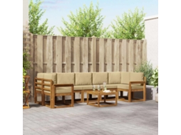 Vidaxl Conjunto De Sofás Para Exterior 8 Pcs Natural E Bege