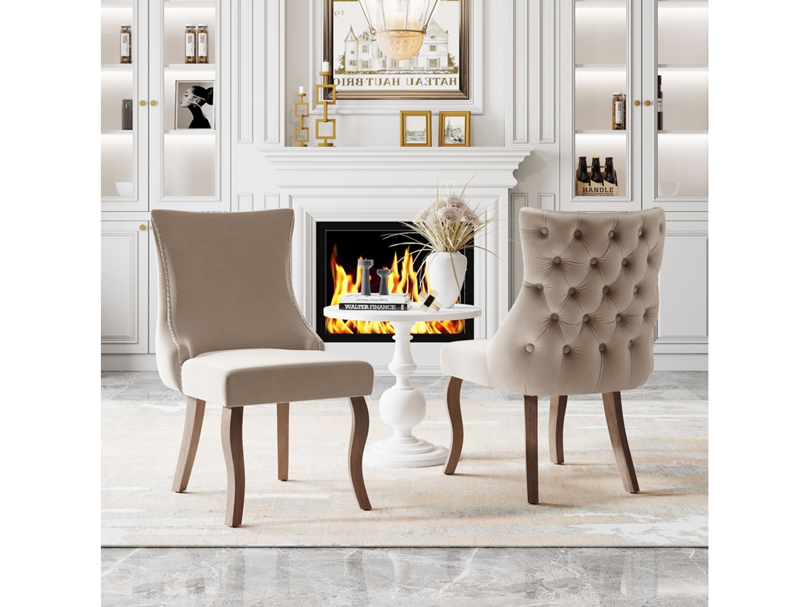 Conjunto 4 Cadeiras Luxo Cinza Pés Garra Veludo