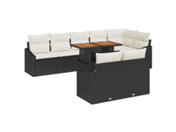 Conjunto 9 Conjunto De Sofás De Jardim Vidaxl Preto Vime Pe (100 X 55 X 73 Cm)