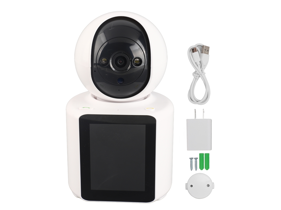 Câmera de Chamada Vídeo 2.8 Polegadas Hd 1080p Wifi 2.4g Visão Noturna Rotação 360°