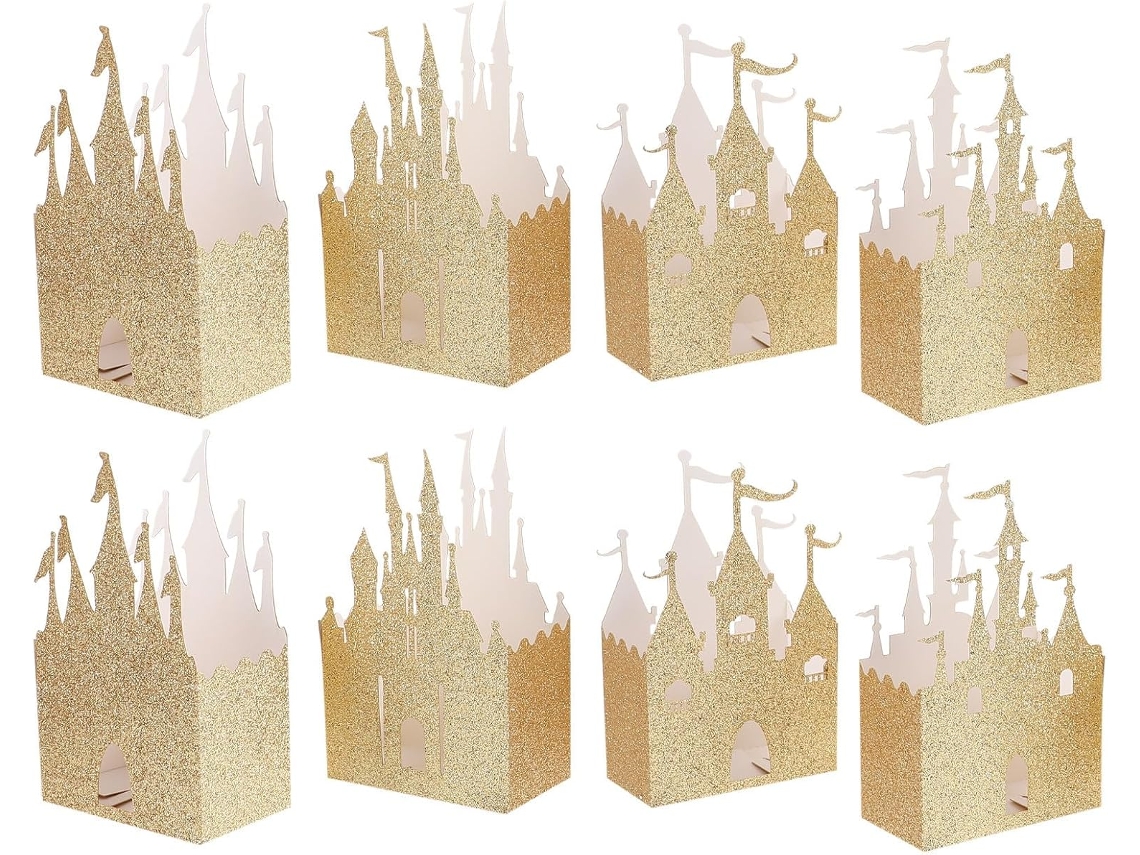 Abaodam 20-caixas De Papel Douradas Em Formato Castelo Para Doces, Elegantes E Modernas Para Embalar Guloseimas Em