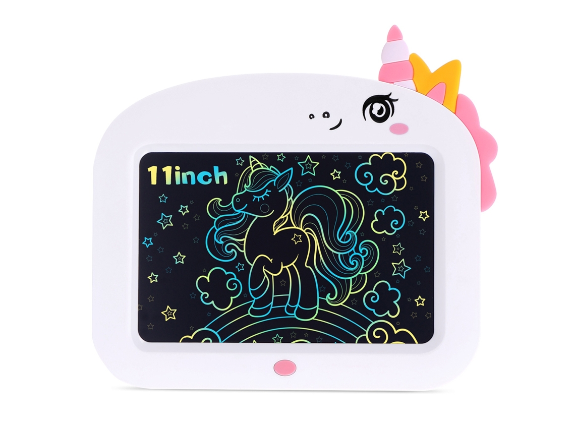 Tablet De Escrita Lcd, 11 Polegadas, Lcd, Rosa, Unicórnio, Para Desenho, Notas E Aprendizagem Infantil Tressino