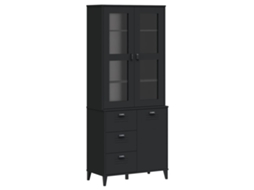 Maison Exclusive - Armário Alto Viken 80x40x190 Cm Madeira De Pinho Maciça Preto