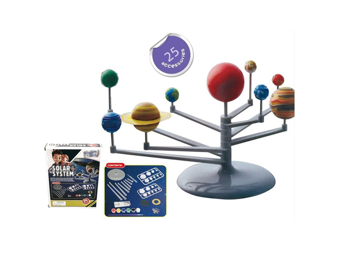 Mali brinquedo Científico Sistema Solar 9 Planetas com Tinta e Pincel Modelo Educativo Infantil