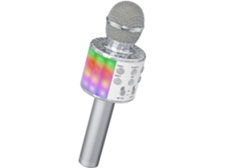 Microfone De Karaokê Sem Fio Infantil Led