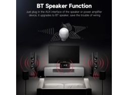 Adaptador De Áudio Bt Com Transmissor E Receptor 2 Em 1 Bt5.0 Com Portas Rca E Aux E Nfc