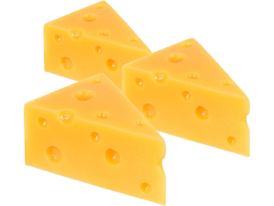 Conjunto de 3 Peças de Queijo Artificial em Miniatura CHABERLU