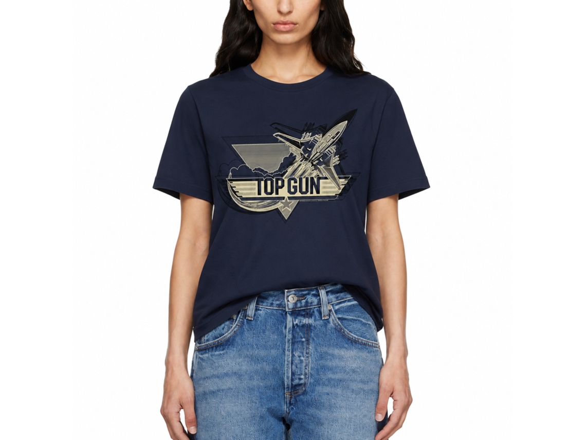 Rockinstone Top Gun Movie Plane Navy Adult T-shirt Size:m