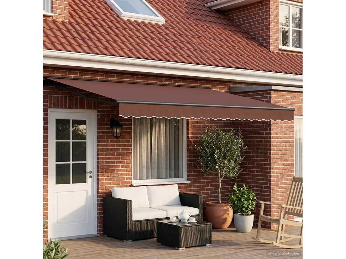Vidaxl Toldo Retrátil Elétrico Castanho E Antracite 4 × 3 M