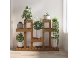 Vidaxl Suporte Para Plantas 104,5x25x77,5 Cm Pinho Maciço Castanho Mel