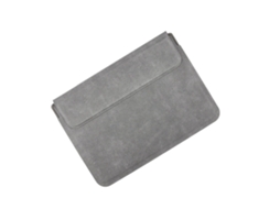Capa de couro cinza para laptop de 13 polegadas com suporte de resfriamento