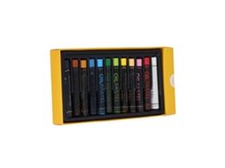 Lápis De Óleo De Cor Intensa Em Bastões Cilíndricos Para Grafite E Pintura 12 Cores Ferramenta De Desenho