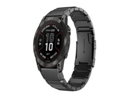 Bracelete Para Garmin Fenix 7x Pro (51mm) - Aço Inoxidável - Estampa De Casco De Tartaruga (26mm) Preto