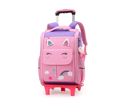 Mochila Estudantil de Grande Capacidade com Rodinhas Bolsa Escolar Infantil