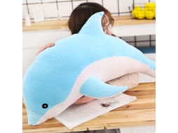 Walshlxq juguete de Peluche Delfín Grande Cute Suave Multifunción Almohada Portátil para Hogar Oficina Azul 30cm