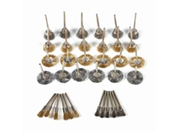 Kit Completo 36pcs Pincéis De Aço Inoxidável E Latão Para Polimento Rotativo
