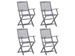 Folding Chair, Folding Chairs Vidaxl Cinzeto Madeira (n/a)