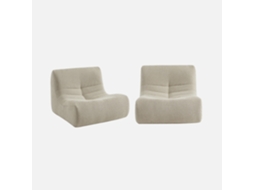 Módulos Para Sofá Modular Em Tecido Bouclé 2 Lugares, Bege