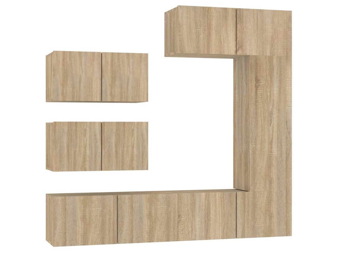 Conjunto de TV de 6 Peças Madeira Processada Carvalho Sonoma MAISON EXCLUSIVE