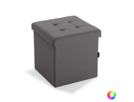 Puff desmontável Linho Madeira MDF (38 x 37,5 x 38 cm) - Beige
