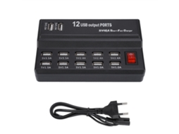 Socket Hub (12 Portas De Carregamento Usb, Carregamento Rápido)