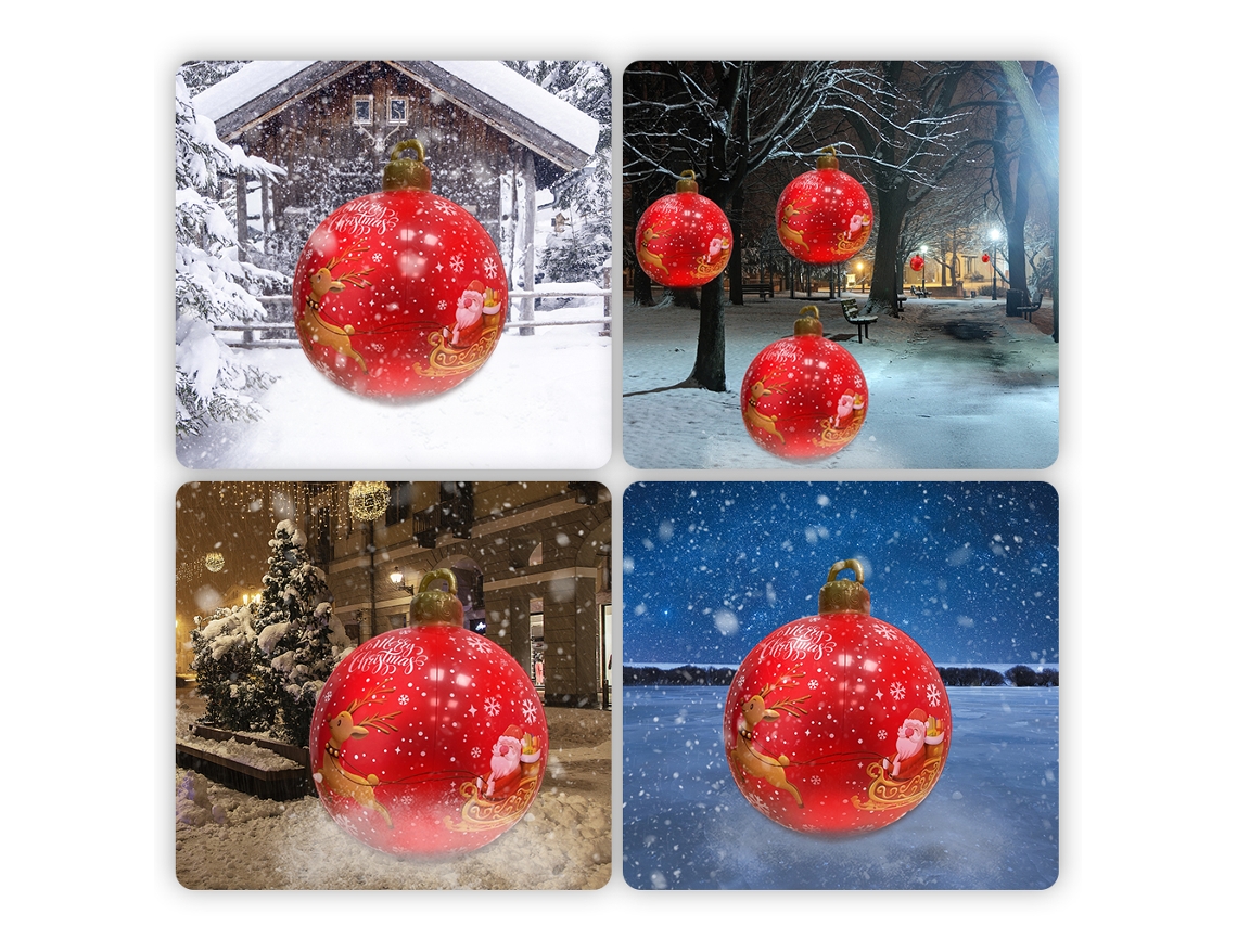Bola de Natal Inflável LAXISCREED 24 polegadas com Leds e controle remoto para decorações externas de Natal