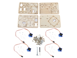 Kit Braço Robótico Mecânico 4 Dof Diy Madeira Servo Sg90 para Rpi Snam1500 Clamp