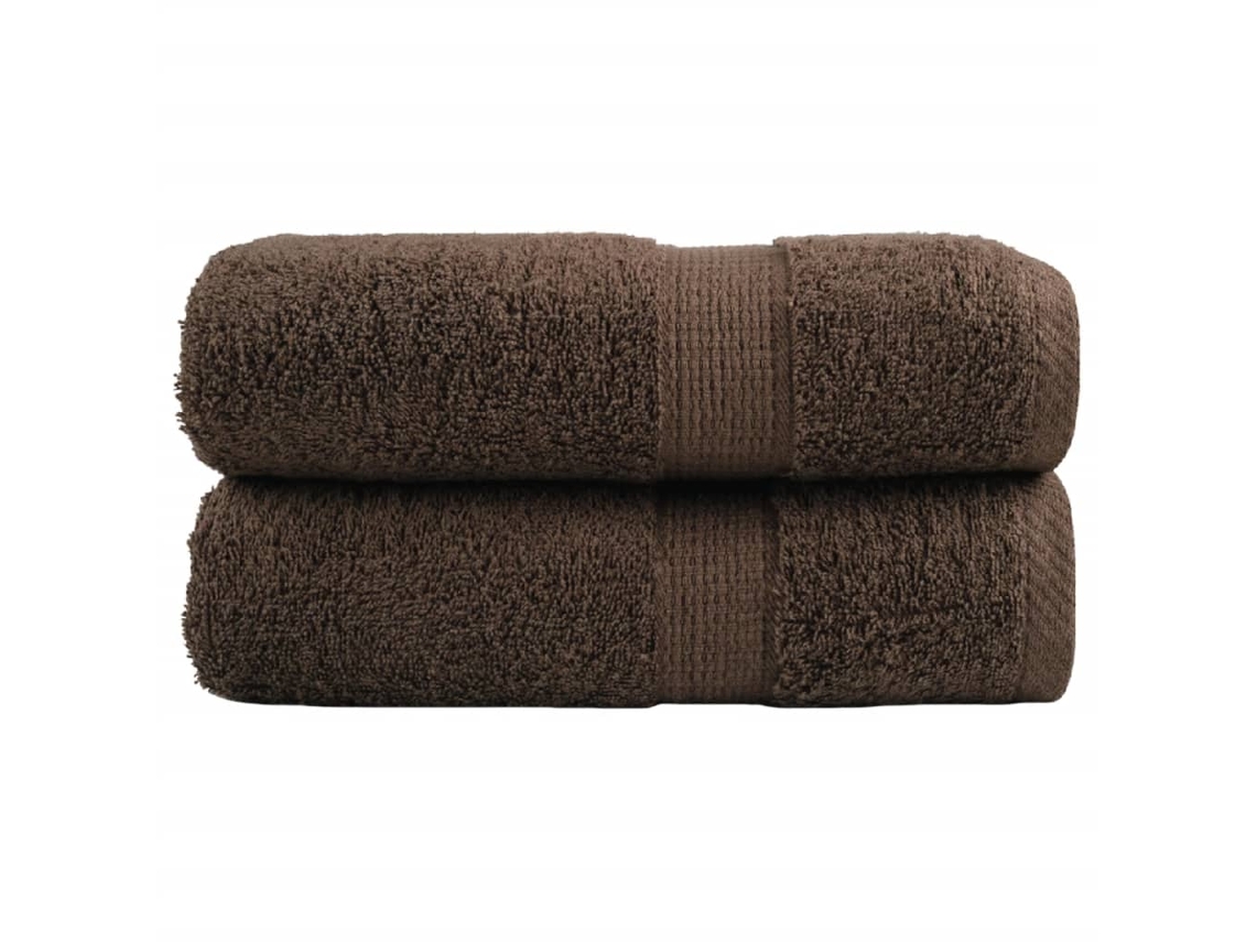 Conjunto 2 Toalha De Bidé Vidaxl Marrom Algodão (50 X 30 Cm)