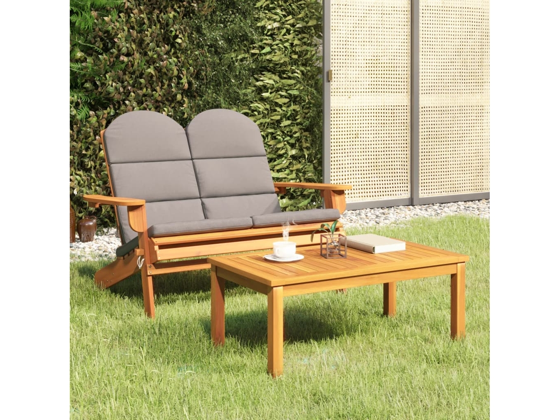 Vidaxl Conjunto Lounge De Jardim Adirondack 2pcs Acácia Maciça