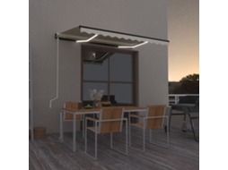 Vidaxl Toldo Automático Com Led E Sensor De Vento 350x250 Cm Cor Creme