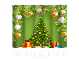 Cortina De Duche Temática àrvore De Natal Impermeável Decorativa