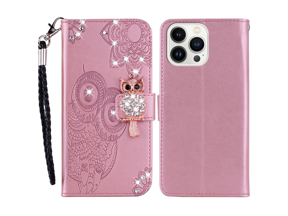 Capa Para Iphone 15 Pro Max Pele Sintética Rosa