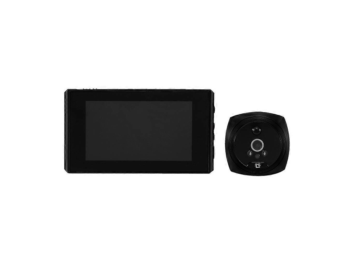 Campainha Digital Com Tela Lcd De 4,5 Polegadas, Sensor Pir De 2mp Com Visão Noturna De 145° E Olho Mágico Eletrônico.