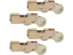 Conjunto De 4 Roletes Para Porta Correr Pátio, 1-1/4 Polegadas, Rolete