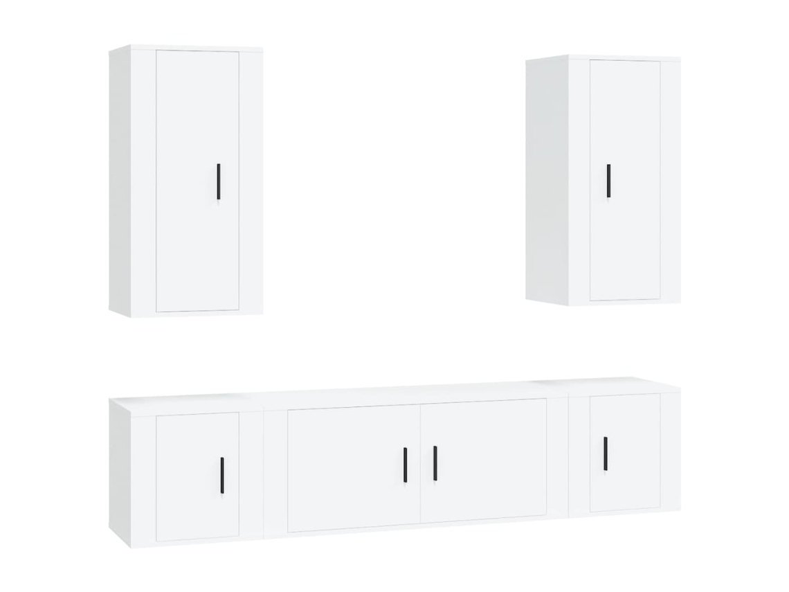 Conjunto TV Mover 5 Peças Madeira Processada Branco MAISON EXCLUSIVE
