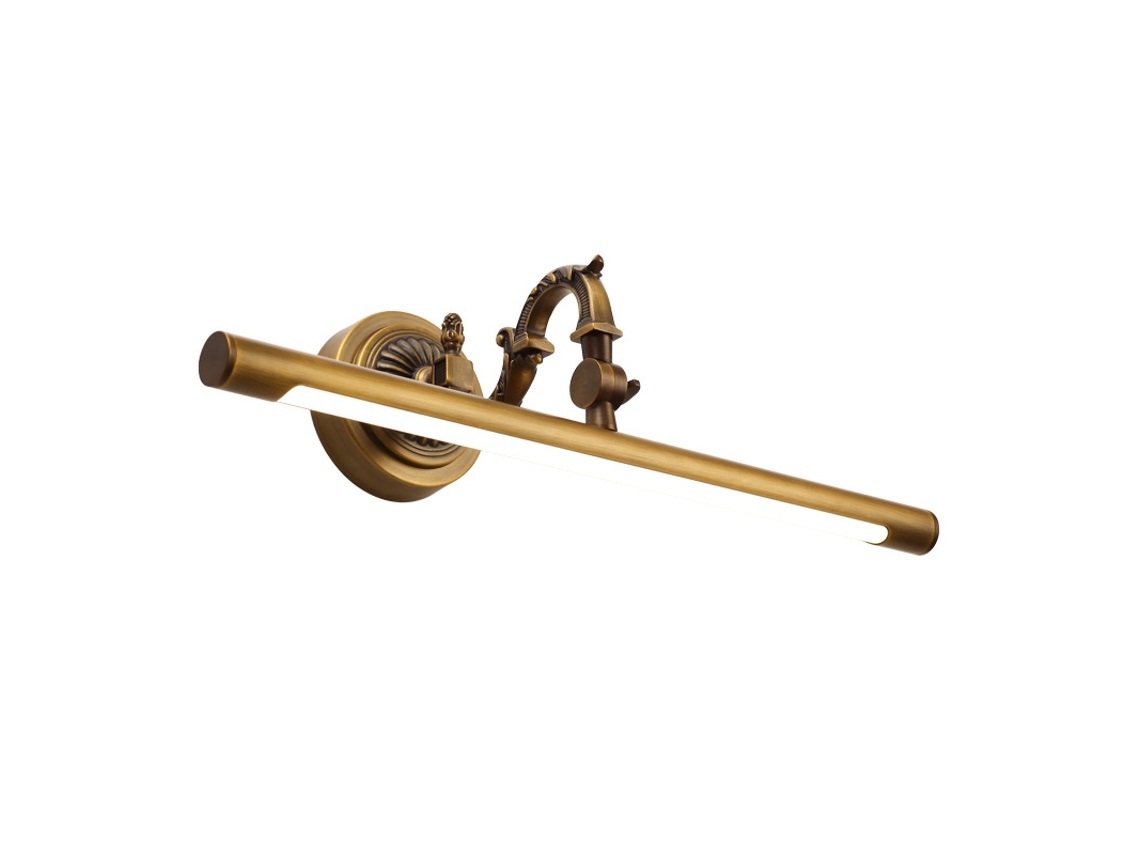 Luminária de Parede Led Vintage em Cobre para Banheiro, Estilo Europeu, com Espelho, 8w, 45cm, 4000k ORBITRA COMMERCE