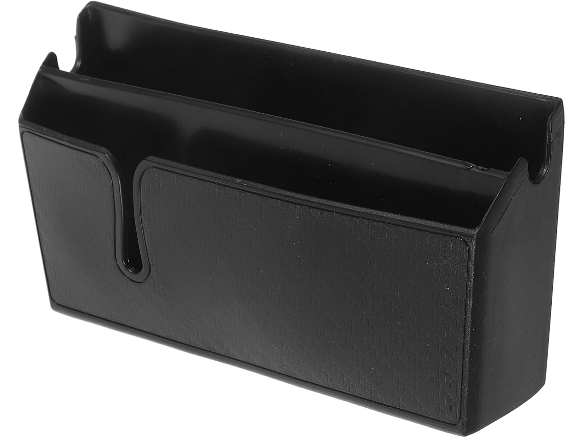 Caixa Organizadora Para Carro, Prática, Com Dupla Camada, Em Pvc Preto.