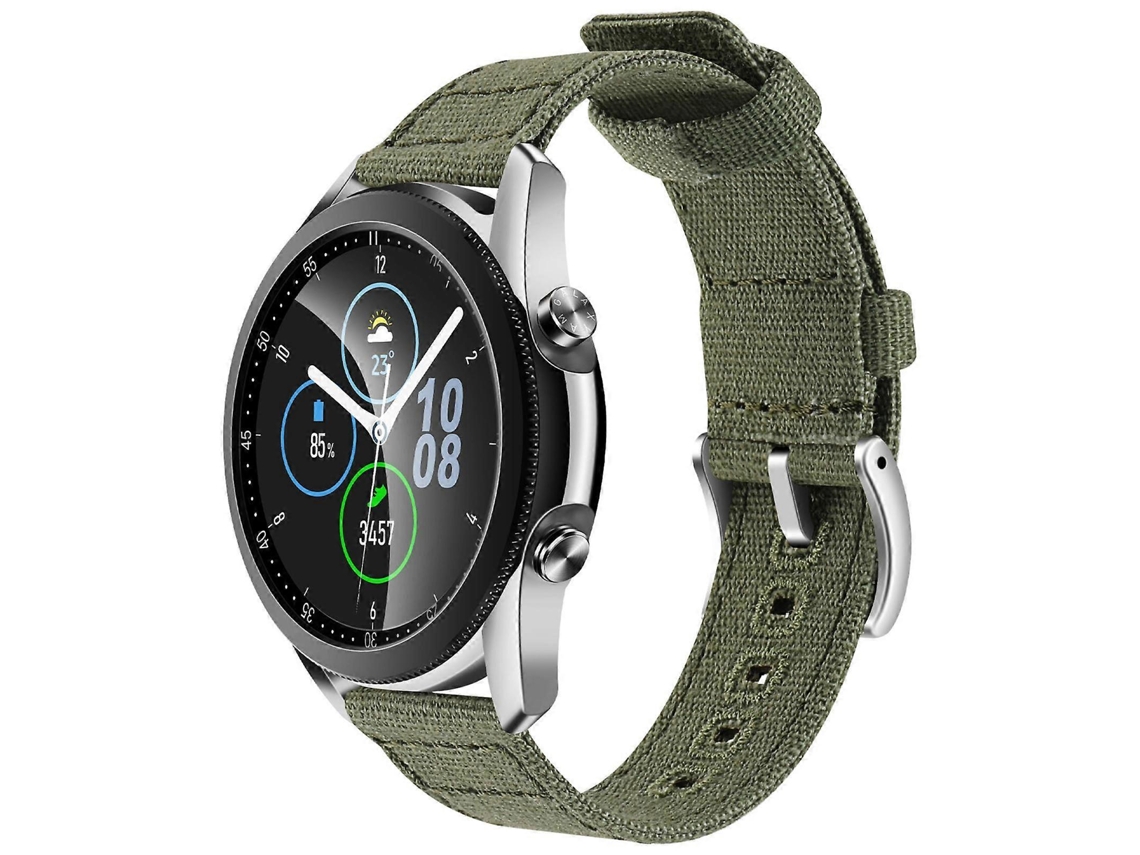 Pulseira De Relógio Em Lona Trançada Com Fivela Prateada