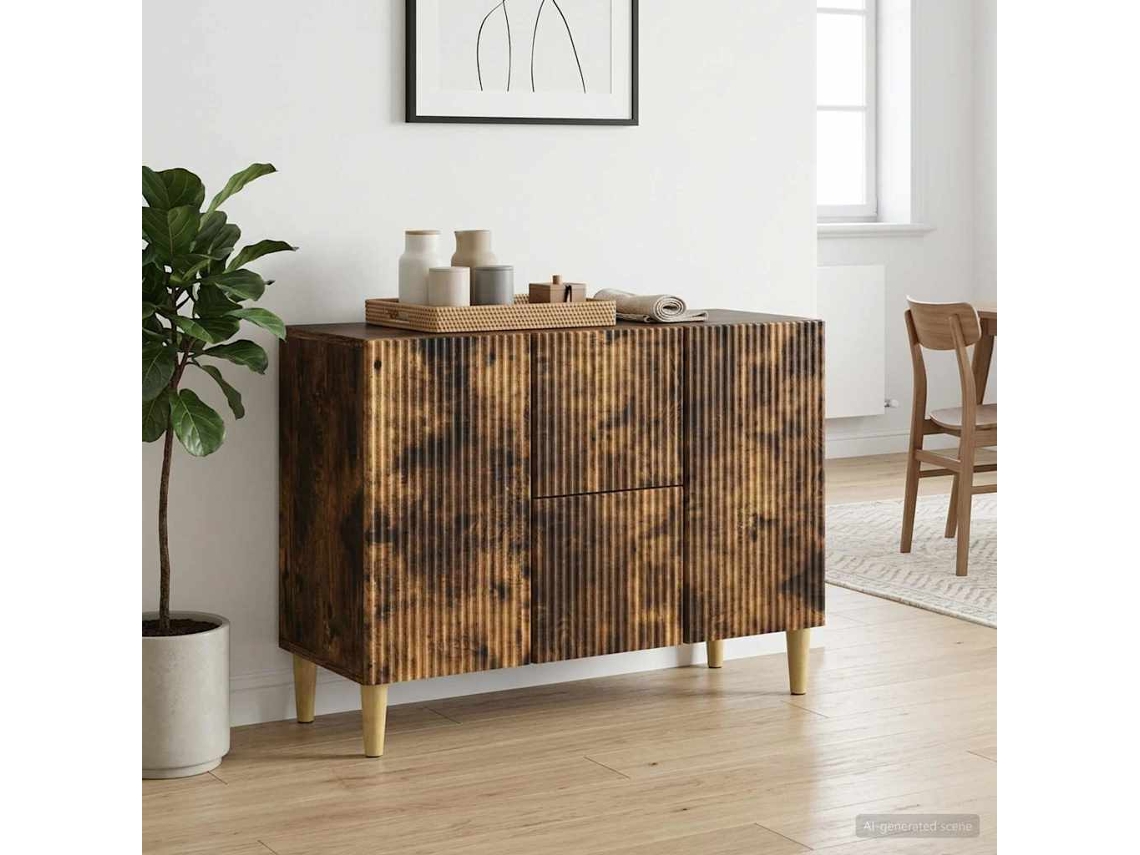 Vidaxl Buffet Carvalho Fumado 89 X 34,5 X 60 Cm Derivados De Madeira