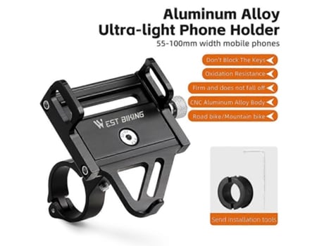 Suporte Para Telefone De Bicicleta, Suporte Fixo Para Guidão De Bicicleta De Liga De Alumínio, Suporte Para Celular, Suporte Para Smartphone