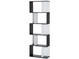 Estante S 5 Níveis, 60x24x184,5 Cm, Branco e Preto