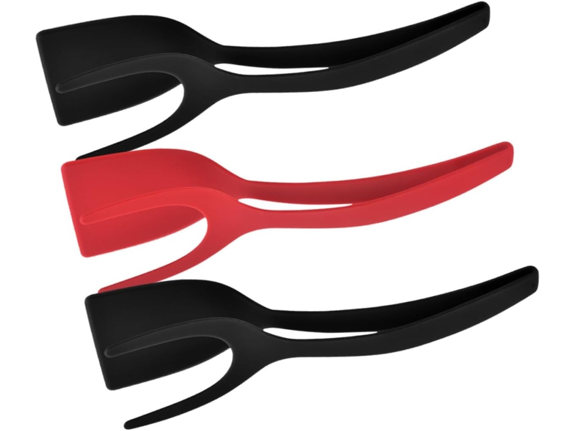 Espátulas E Pinças De Cozinha Essenciais Imikeya, Versáteis, De Silicone, Conjunto De 3, Resistentes Ao Calor Para