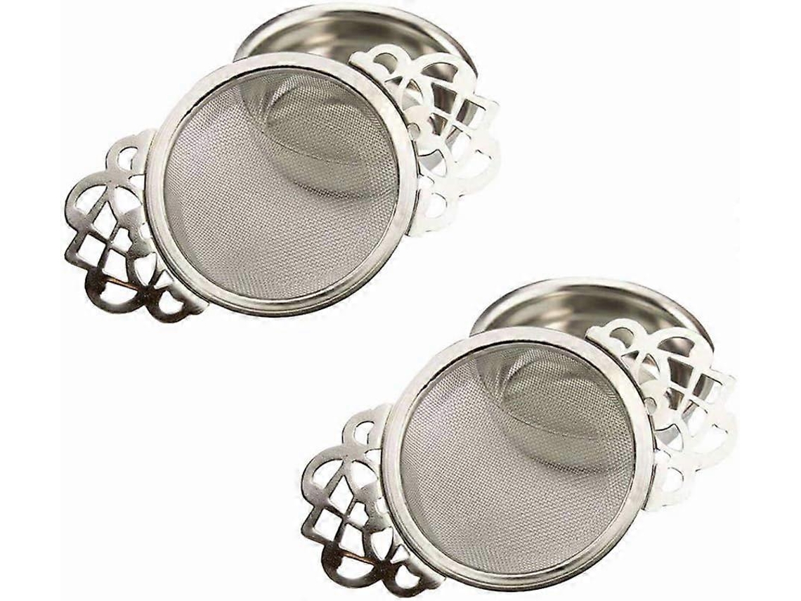 Conjunto De 2 Colheres De Chá Com Filtro E Recipiente Para Gotejamento, Em Aço Inoxidável, Para Folhas De Chá A Granel