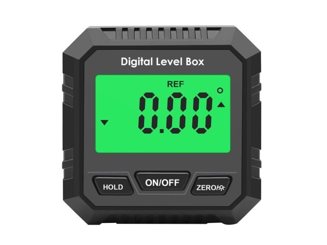 Detector digital de ângulo e nível eletrônico 3 em 1 - Preto - Magnetizado - Para Carpinteiro S/MARCA